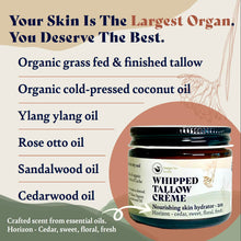 Load image into Gallery viewer, Tallow Skin Cream, Organic Grass-Fed & Finished - Handmade in Small Batches with Essential Oil Blends, Beef Tallow Moisturizer Balm for Body & Hands, Aurora Scent, 2oz / 60ml