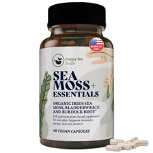 Load image into Gallery viewer, HAPPY FOX Irish Sea Moss Capsules with Burdock Root &amp; Bladderwrack - Alternative to Seamoss Gummies or Powder, 90 Vegan Capsules, Made in USA
