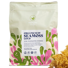 Load image into Gallery viewer, HAPPY FOX Organic Sea Moss Raw Gold - Makes 75oz of Seamoss Gel Rich in Vitamins &amp; Minerals, Certified Non-GMO, Wildcrafted, Sundried Superfood - 100 gram Bag
