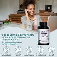 Load image into Gallery viewer, HAPPY FOX Irish Sea Moss Capsules &amp; Mushroom Complex - Organic Seamoss with Adaptogens for Brain Health, 1500mg, 90 Vegan Capsules, Organic Mushroom Supplement
