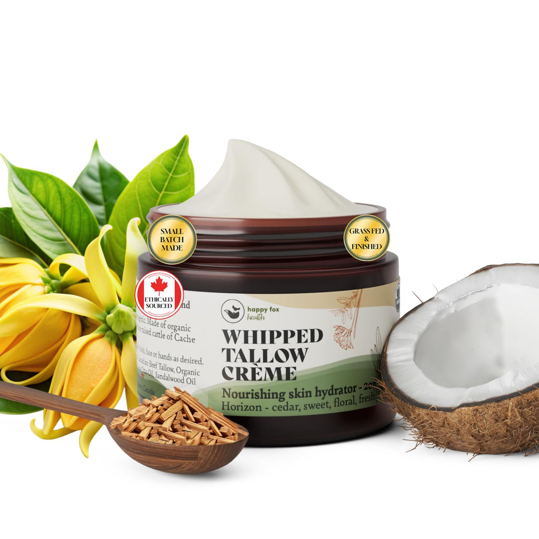 Tallow Skin Cream, Organic Grass-Fed & Finished - Handmade in Small Batches with Essential Oil Blends, Beef Tallow Moisturizer Balm for Body & Hands, Aurora Scent, 2oz / 60ml