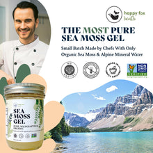 Load image into Gallery viewer, HAPPY FOX Organic Sea Moss Gel Made from Real Seamoss &amp; Alpine Mineral Water. Pure Wildcrafted Sea Moss, Small Batch Made &amp; Approved by Dr Sebi Sea Moss Gel. Shelf Stable, 8 fl oz.
