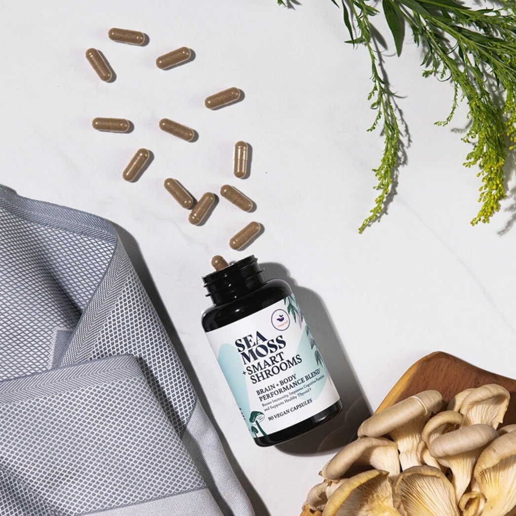 SEA MOSS + SMART SHROOMS CAPSULES | Brain and body functional support