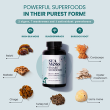 Load image into Gallery viewer, SEA MOSS + SMART SHROOMS CAPSULES | Brain and body functional support

